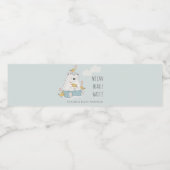 青い我々はベアバードの赤ちゃんシャワーを待つことができる ペットボトルラベル (シングルラベル)