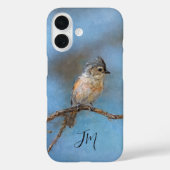 青い房状のタイトマウズ絵を描の名前をカスタムする Case-Mate iPhoneケース (裏面)
