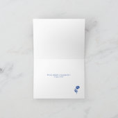 青い手お洒落描き縁どの結婚花 サンキューカード (内部)