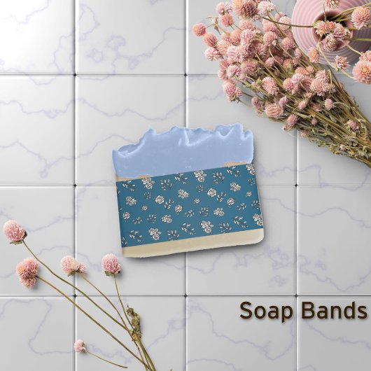 青い手で描いたバラ葉ソープバンドのラップ 招待状ベリーバンド