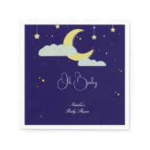 青い手で描かれた天星の月の赤ちゃんシャワー