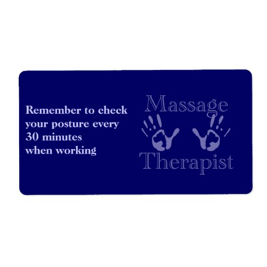 青い手のプリントラベル ラベル (正面)