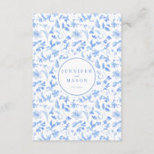 青い手の色彩の鮮やかフローラ結婚の詳細カード エンクロージャーカード (裏面)