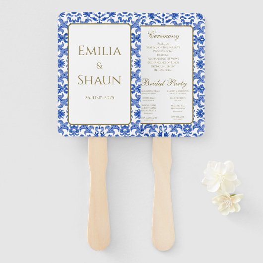 青い手イタリアン扇プログラム ハンドファン (正面&裏面)