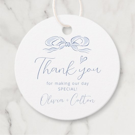 青い手エレガント引き弓ありがとうござ結婚う フェイバータグ (正面)