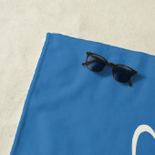 青い手エレガント書きスクリプト名       ビーチタオル (インサイチュ)