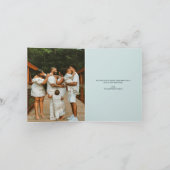 青い手クール描きツリーのクリスマスフォト シーズンカード (内部)