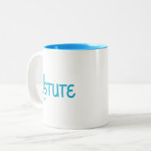 青い手ユニーク入力された語彙アシュット ツートーンマグカップ (正面左)