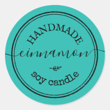 青い手作りのスクリプト黒枠ラベル