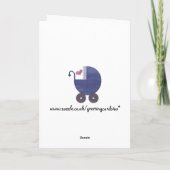 青い手押車の芸術のお祝いの新生児の男の子 カード (裏面)