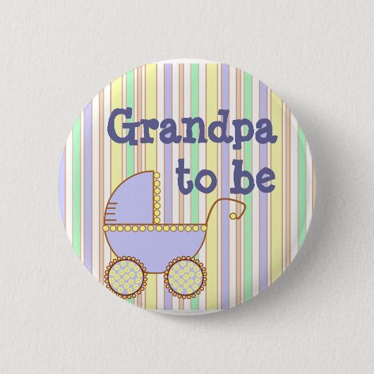 青い手押車-ピンが"ある"祖父 缶バッジ (正面)