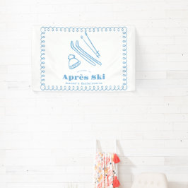 青い手描きのウィンターアフタースキーバチェロレッテ 横断幕