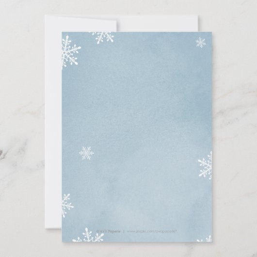 青い手書きの書道クリスマスパーティー 招待状 (裏面)