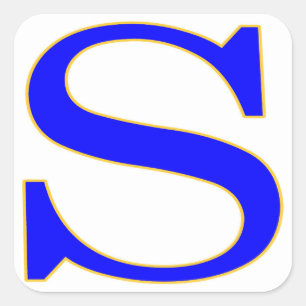青い手紙Sのステッカー スクエアシール