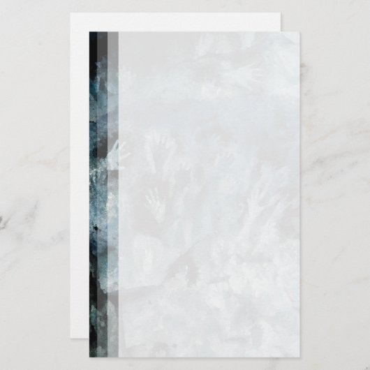 青い手 便箋 (正面/裏面)