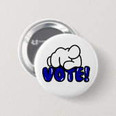 青い投票ボタン 缶バッジ (正面&裏面)