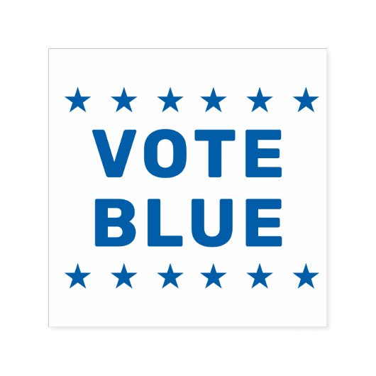 青い投票記号 セルフインキングスタンプ (デザイン)