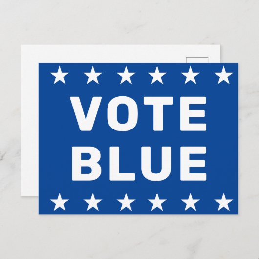 青い投票記号 ポストカード (正面/裏面)