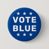 青い投票記号 缶バッジ (正面)