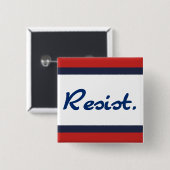 青い抵抗力を持つアンチ・トランプ民主党に対抗する 缶バッジ (正面&裏面)