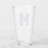 青い抽象幾何学模様のM タンブラーグラス (裏面)