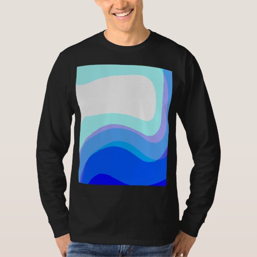 青い抽象画 1112 Tシャツ (正面)