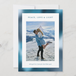 青い抽象的なグラデーションのハヌカの写真 シーズンカード