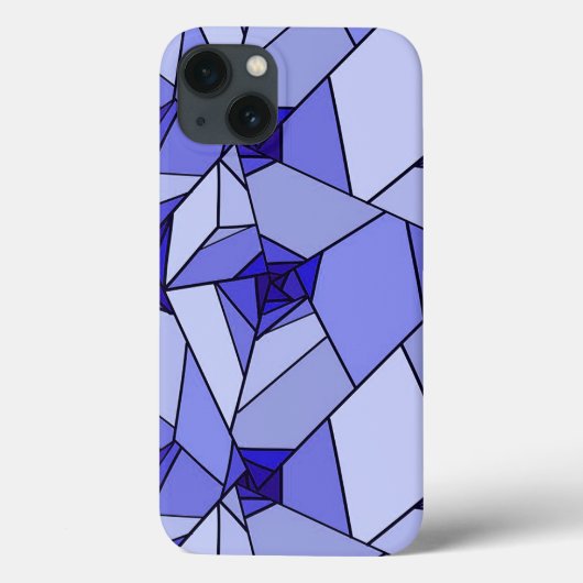 青い抽象的な幾何学模様 Case-Mate iPhoneケース (裏面)