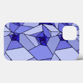 青い抽象的な幾何学模様 Case-Mate iPhoneケース (裏面 (横))