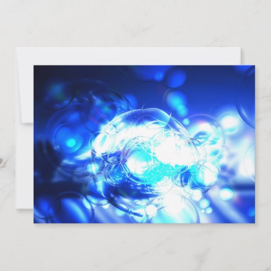 青い抽象的な招待状 招待状 (正面)