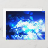 青い抽象的な招待状 招待状 (正面/裏面)