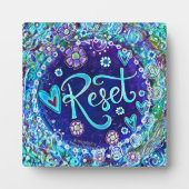 青い抽象芸術のインスピリシかわいらしョンをリセット フォトプラーク (正面)