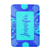 青い抽象芸術のシモダンェーズフラクタルアート名 バスマット (正面縦)