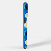 青い抽象芸術の円(名前をカスタムするとフレーズ) Case-Mate iPhoneケース (裏面 / 右)