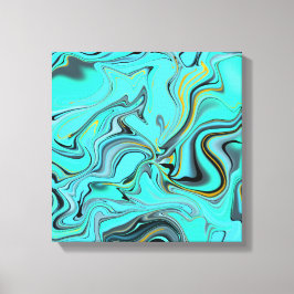 青い抽象芸術の大理石テクスチャ。 キャンバスプリント