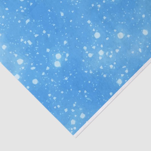 青い抽象芸術の空の背景（白いスノーフレーク） 薄葉紙 (詳細)