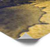 青い抽象芸術の結婚アルファベットの座席表 ポスター (角)