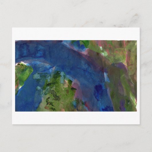 青い抽象芸術はがき ポストカード (正面)