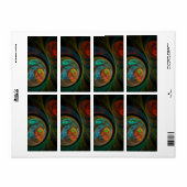 青い抽象芸術アートフラクタルの再生 ラベル (フルシート)