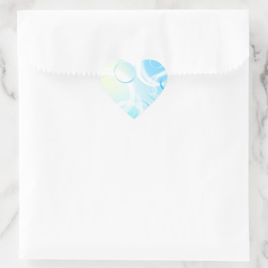 青い抽象芸術アートワークデザイン ハートシール (バッグ)