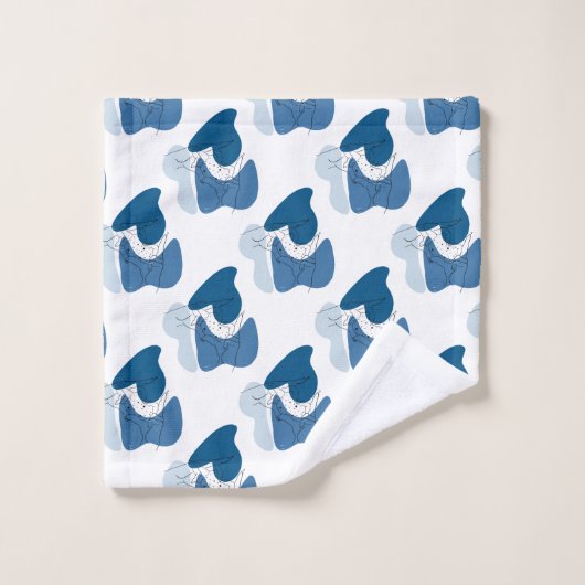 青い抽象芸術アートワーク バスタオルセット (ウォッシュタオル)