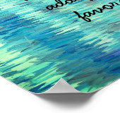 青い抽象芸術カスタム自分の引用文を追加 ポスター (角)