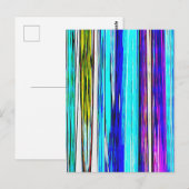 青い抽象芸術ストライプ606 ポストカード (正面/裏面)