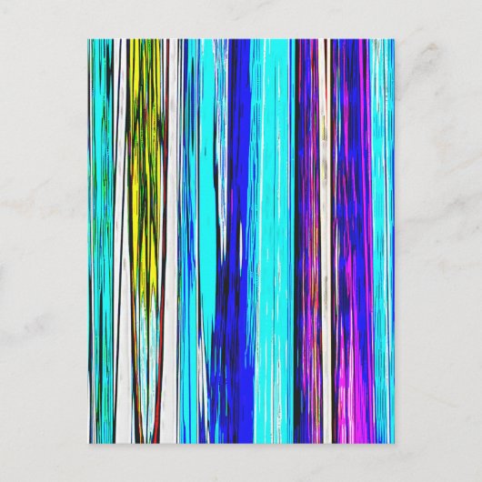青い抽象芸術ストライプ606 ポストカード (正面)