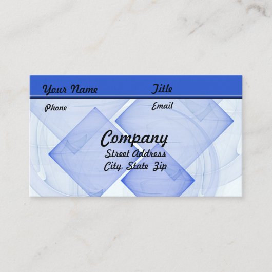 青い抽象芸術タイルのアートワークテンプレート 名刺 (正面)