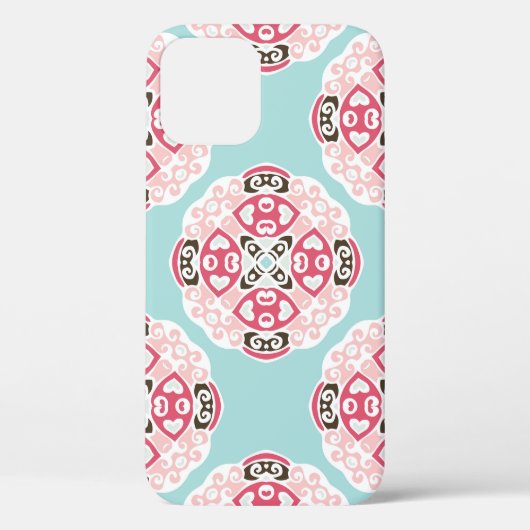 青い抽象芸術タイル:かわいいヴィンテージ。 Case-Mate iPhoneケース (裏面)