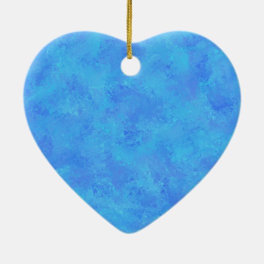 青い抽象芸術パターン セラミックオーナメント (裏面)