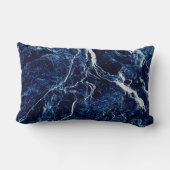 青い抽象芸術パターン ランバークッション (裏面)