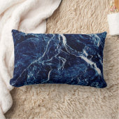 青い抽象芸術パターン ランバークッション (ブランケット)