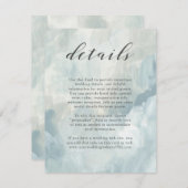 青い抽象芸術ブラシストロ結婚ークの詳細 エンクロージャーカード (正面/裏面)